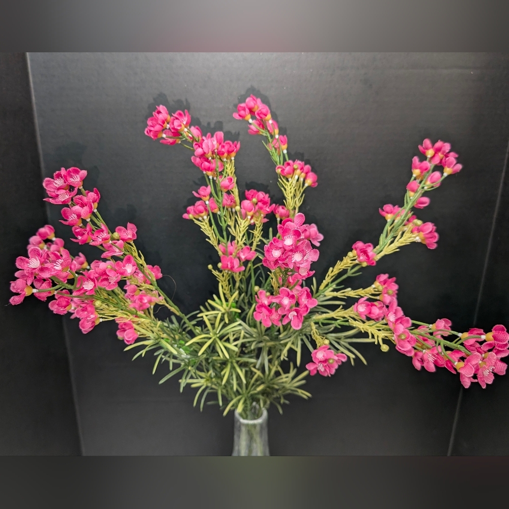 Fuchsia Pink Mini Waxflower Blossom Stem Ashland Michaels Faux Floral Flowers